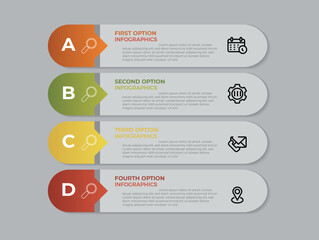 Wall Mural - business infographic design template with 4 options, steps or processes. can be used for workflow la