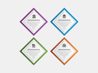 Wall Mural - vector infographic label template with icons. 4 options or steps. infographics for business concept.