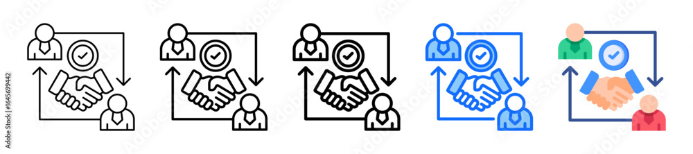 Engagement Point Icon Engagement Level Icon In 5 Different Styles Set Collection Stock Vector ...