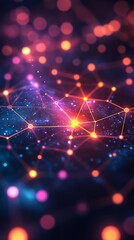 Wall Mural - colorful abstract network design showcasing connectivity and digital technology in a vibrant setting