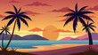 © Sorodini - Sunset Beach with Palm Trees in Silhouette a Stunning Tropical View