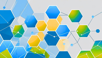 Wall Mural - Abstract Hexagonal Science and Technology Background