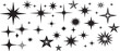 © queen - A collection of various black star shapes and sizes on white backdrop