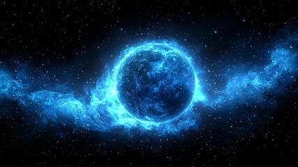 Wall Mural - Glowing celestial sphere in dark space