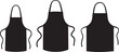 © RR Design - Three black apron silhouettes showing different styles silhouette
