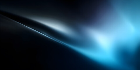 Wall Mural - a dark background with soft blurred blue light as the main element.