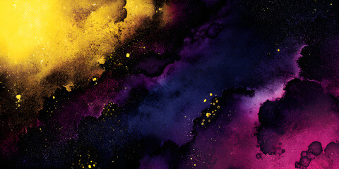 Wall Mural - abstract grunge background in yellow, pink, purple with dark tone noise.