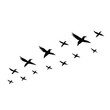 © Shafiavect - Birds flying line in the sky set. vector Ink grunge flock of birds.eps