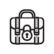 © PakTrace - Locked Briefcase Icon Vector Black and White