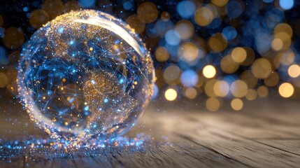 Digital network sphere technology background global connection concept