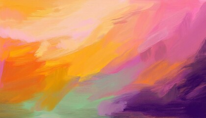 Wall Mural - Vibrant Abstract Landscape with Soft Brush Strokes in Warm and Cool Colors, Evoking a Sense of Serenity and Calmness in Artistic Expression