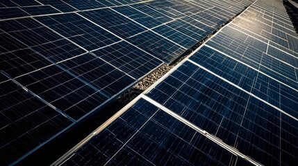 Solar panels array grid pattern