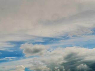 Wall Mural - Dramatic cloudy blue sky. Nature background for design and sky replacement.