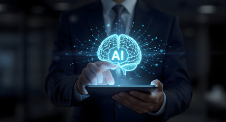 ai brain on tablet - business tech