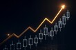 © Vistia  - financial market growth chart made from crystal glass with smooth reflections.
