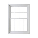 Classic white window frame isolated on transparent background