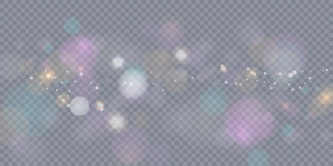 Wall Mural - sparkling glare light effects with colorful shimmer. beautiful lens flare effect with bokeh, glitter