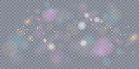 Wall Mural - sparkling glare light effects with colorful shimmer. beautiful lens flare effect with bokeh, glitter