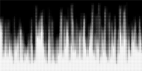 Wall Mural - White and black halftone dots pattern color gradient grunge texture background. Pop art comic sport style vector illustration dots. eps 10. modern.
