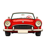 Isolated cartoon illustration of a classic red convertible, a fun and cheerful vintage sports car for a summer roadtrip