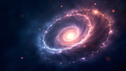 Wall Mural - Swirling galaxy vortex in abstract style.

