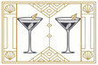 © Md Jahir - Elegant art deco martini glasses with geometric border and garnish