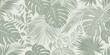 © Ankan - Monstera and palm leaf tropical pattern in sage green