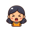 © paul - A cute cartoon girl expressing anger and frustration