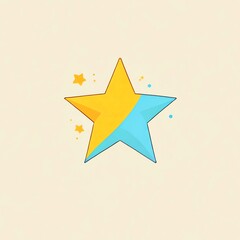 Wall Mural - half yellow half blue star design illustration