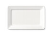 © Michael - White rectangular plate with softly rounded corners, presenting clean design ideal for gourmet food styling, positioned against transparent surface