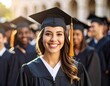 © std - Graduating student smiles proudly