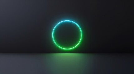 Wall Mural - neon circle abstract minimalist design background