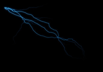 Wall Mural - intense blue electric energy streaks across a pitch-black background, creating a dynamic and powerfu