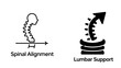 © shen - Spinal alignment and lumbar support icon, representing the correction of spinal shape and relief of lumbar pressure, used for rehabilitation therapy and office waist protection scenarios.