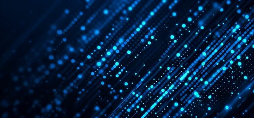 Wall Mural - Abstract blue background with digital data and binary code Big Data technology concept  Generative AI
