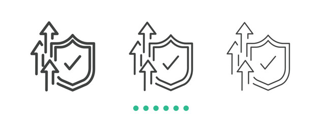 Increased protection icon. Thin line icon vector