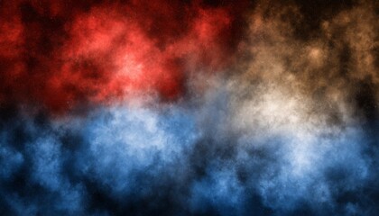 Wall Mural - Abstract cosmic nebula red blue brown space background