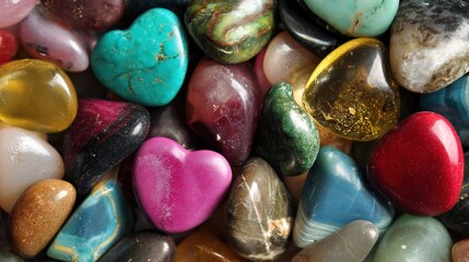 Colorful Heart Shaped Gemstones Collection