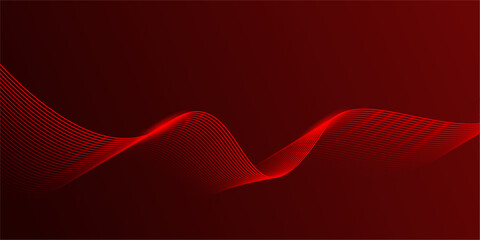 Wall Mural - abstract red gradient background with shining lines waves. modern background for banner, poster, cov