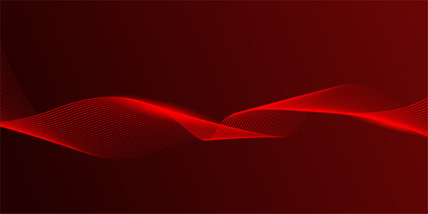 Wall Mural - abstract red gradient background with shining lines waves. modern background for banner, poster, cov