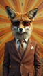 © vadosloginov - Sophisticated fox in suit and sunglasses standing in studio