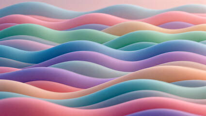 Wall Mural - colorful waves create a soothing, artistic landscape of pastel hues