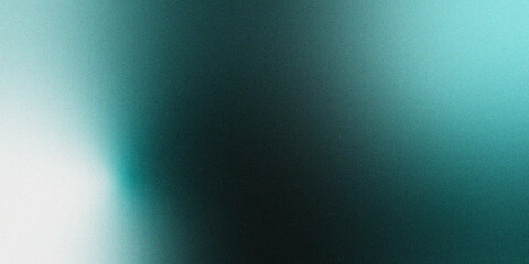 Wall Mural - cool teal green blue gradient background with glowing noise texture and grainy effect for modern cov