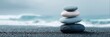 © Ryzhkov - Professional Burnout Prevention Concept with Balanced Pebbles on Beach Premium Calm and Mindfulness Content for Corporate Wellness Marketing