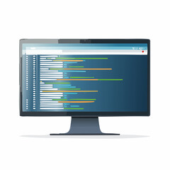 detailed computer code on a glowing dark mode monitor for modern programming visuals