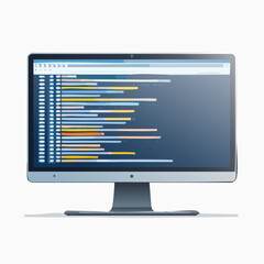 detailed computer code on a glowing dark mode monitor for modern programming visuals