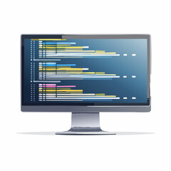 detailed computer code on a glowing dark mode monitor for modern programming visuals