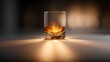 © Blur Bokeh - blurred image of a luxury bar table seen through a starburst of spilled whiskey on tempered glass