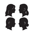© Youth - Four teenage girl side profiles silhouette