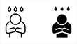 © NAPISAH - Sweating man icon set. Cold sweat. Worrying and nervous person. Anxiety and stress. icon symbol on white background